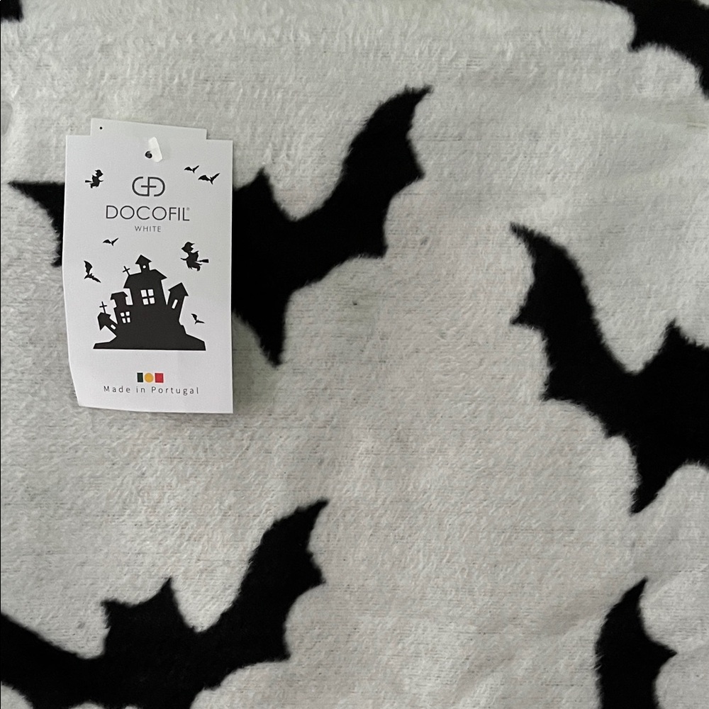 Halloween Bat throw- White and Black